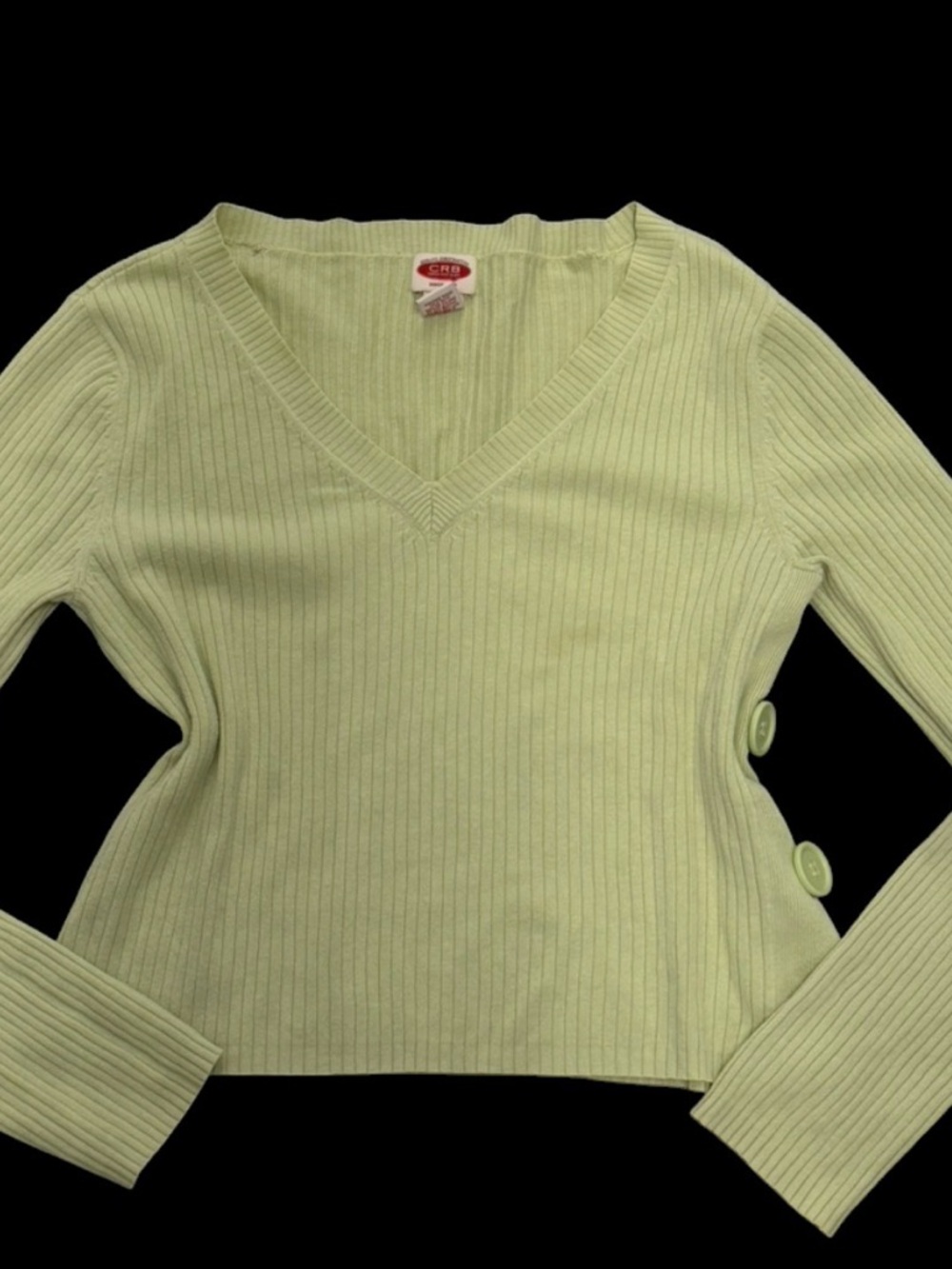 Canyon River Blues Pale Green Ribbed Knit Top